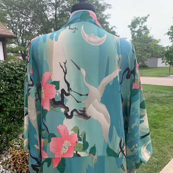 New Gorgeous Bohemian Mixed Print Kimono Duster Robe Jacket - Picture 10 of 10